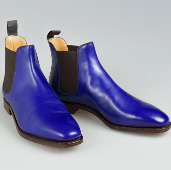 Ready to Wear Designer Handmade Men Adult Jeans Wear Blue Fashion Chelsea Leather Boot 