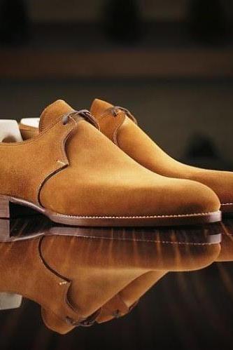 Beautiful Handmade Chukka Brown Suede Shoes For Men