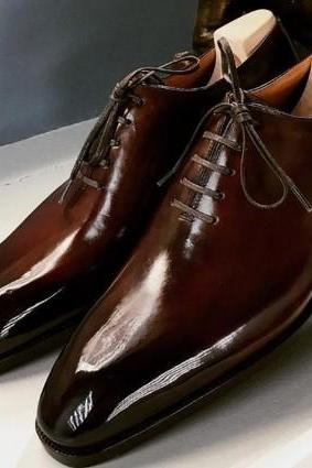 Handmade Dark Brown Cap Toe Lace Up Formal Shoes