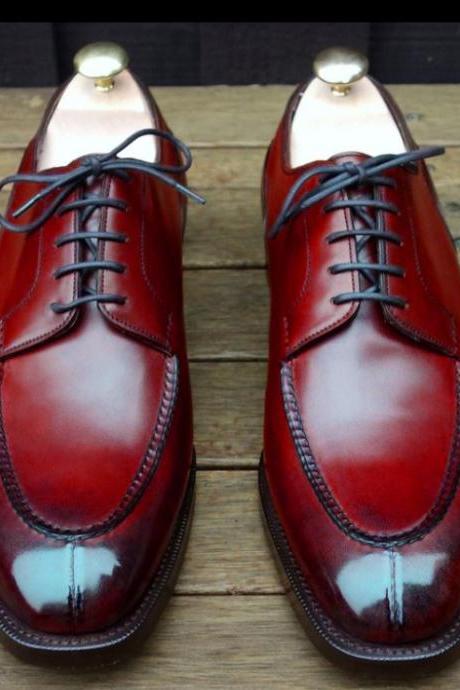 Awesome Men With Red Leather Split Toe Laces Shoes