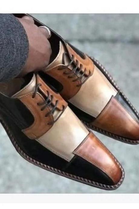 Handmade Formal Wear Customize Laceup Multi-color Shoes For Men