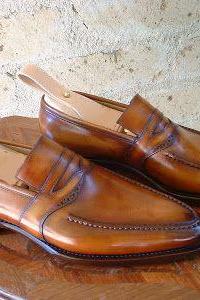 Handmade Mens Unique Descent Brown Style Loafer Moccasins Shoes