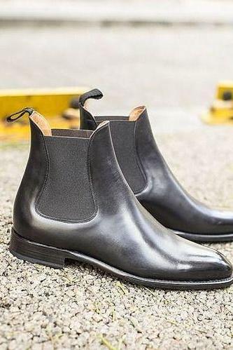 Men's Blakik Leather Ankle High Chelsea Handmade Dress Boot