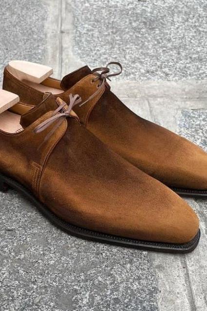 Brown Tone Suede Chukka Formal Handmade Mens Leather Shoes