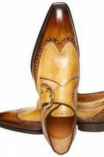 Men&amp;amp;#039;s Ta Leather Beautiful Oxfords Wingtip Dress Shoes For Gentlemen