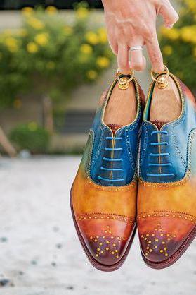Men&amp;amp;#039;s Multi Leather Polishing Beautiful Oxfords Wingtip Dress Shoes For Gentlemen