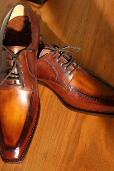 Men&amp;#039;s Brown Patina Dress Designer Handmade Laceup Shoes