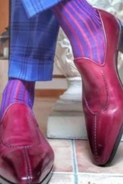 Handmade Men&amp;#039;s Burgundy Elegant Stylish Dress Loafers Moccasin Shoes
