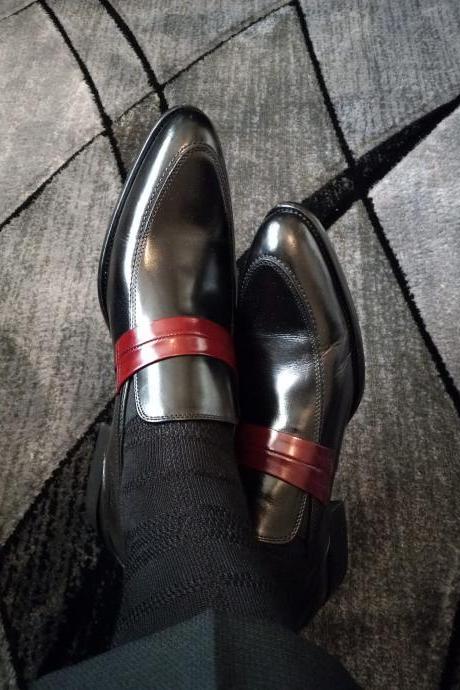 Men&amp;#039;s Designer Handmade Black Loafers Edition Shoes