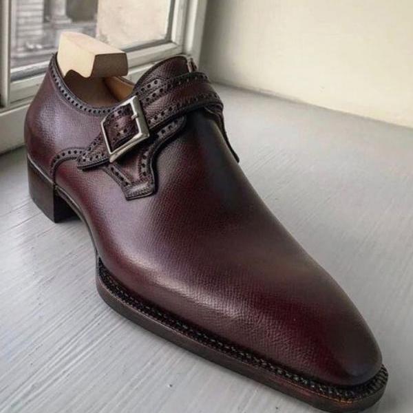 Dark Brown Classic Looks Monk Strap Formal Shoes on Luulla