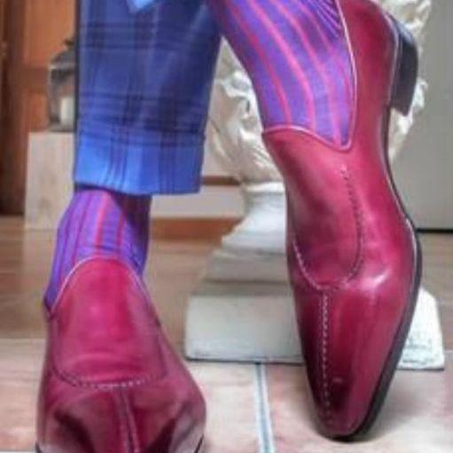 Handmade Men's Burgundy Elegant Stylish Dress Loafers Moccasin Shoes